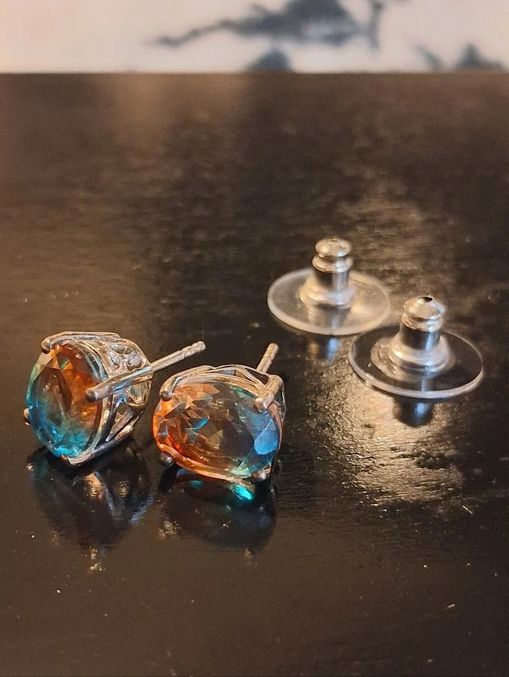 Aqua Terra Costa Quartz Platinum Over 925 Solitaire Stud Earrings 4.50 CTW